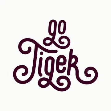 Go tiger quote, vector typography text on white background. Stock Illustration