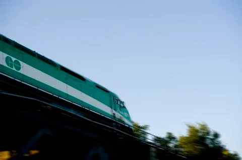 Go Train in Burnaby,Canada Stockfoto's