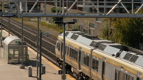 Go/UP Train platform Bloor street Stock Footage 230923028