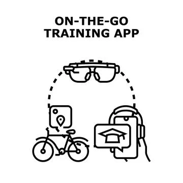 On the go training app vector concept illustration Stock Illustration