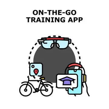 On the go training app vector concept illustration Stock Illustration