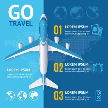 Go Travel Concept. Vector Illustrazione stock