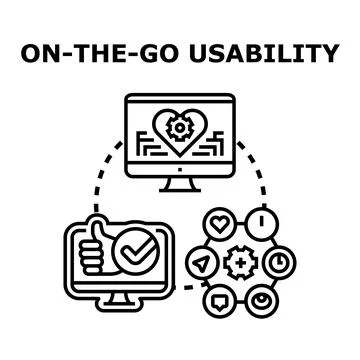 On the go usability concept for digital experience Stock Illustration