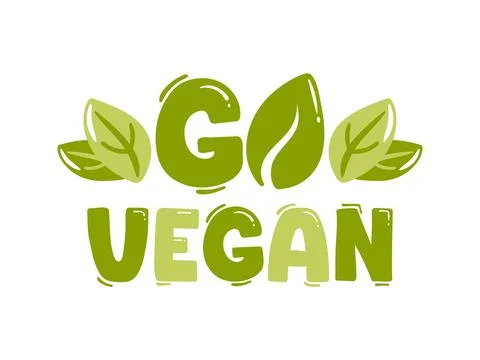 Go vegan bold typography, vibrant plant icons, and clean geometric shapes. Clear Stock Illustration