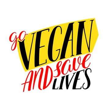 Go vegan calligraphy Stock Illustration