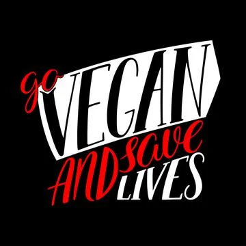 Go vegan calligraphy Stock Illustration