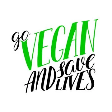 Go vegan calligraphy 库存插图