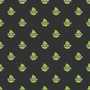 Go vegan seamless pattern Stock Illustration