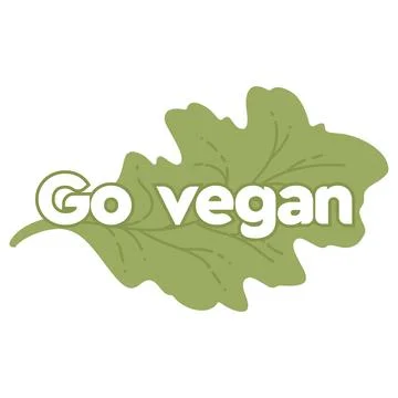 Go vegan in shape leaf lettuce. Logo Stock Illustration