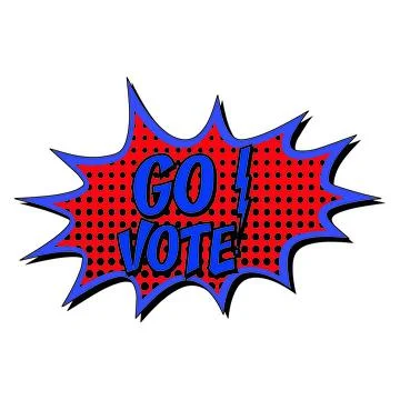 Go Vote comic burst vector sign Stock Illustration