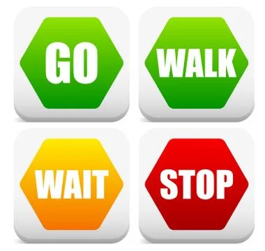 Go, wait, and stop control / traffic signs, signals. Illustration