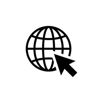 Go to web Icon in flat style. Internet symbol Stock Illustration