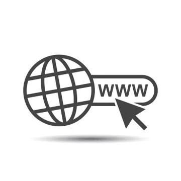 Go to web icon. Internet flat vector illustration for website on white backgr Ilustración de archivo