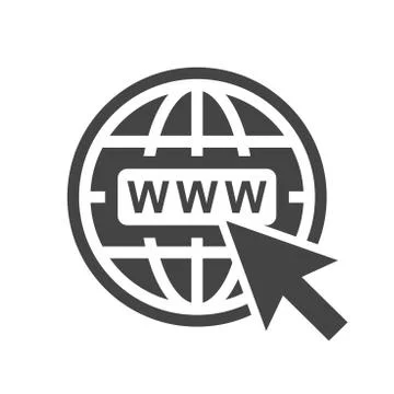 Go to web icon. Internet flat vector illustration for website on white backgr Ilustración de archivo