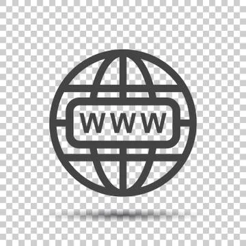 Go to web icon. Internet flat vector illustration for website on isolated bac Ilustración de archivo