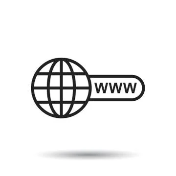 Go to web icon. Internet flat vector illustration for website on white backgr Ilustración de archivo