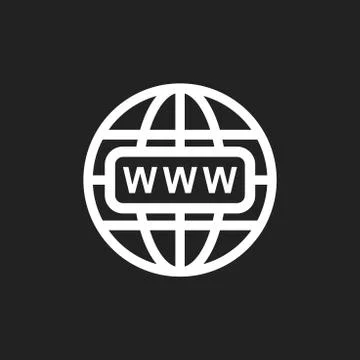 Go to web icon. Internet flat vector illustration for website on black backgr 스톡 일러스트
