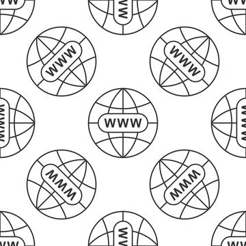 Go To Web icon seamless pattern on white background. Www icon. Website pictogram 스톡 일러스트