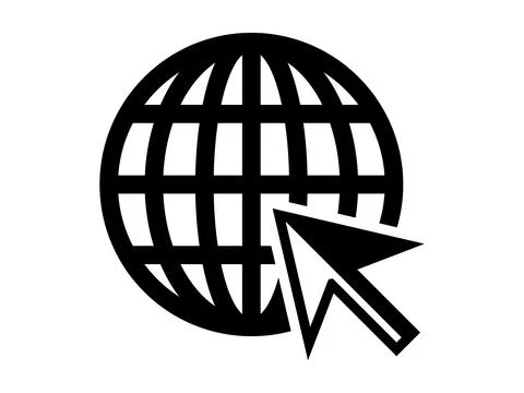 Go to Web Icon Symbol in Modern Flat Vector Design Stock Illustration
