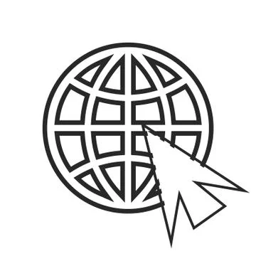 Go to web Icon in trendy flat style isolated on grey background. Website pict Stock Illustration