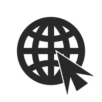 Go to web Icon in trendy flat style isolated on grey background. Website pict Stock Illustration