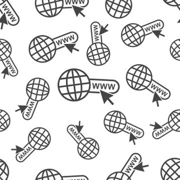 Go to web seamless pattern background icon. Business flat vector illustration Ilustración de archivo