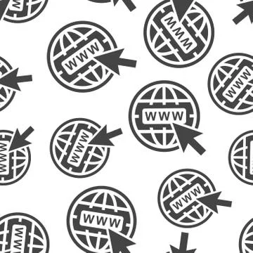 Go to web seamless pattern background icon. Business flat vector illustration Illustrazione stock