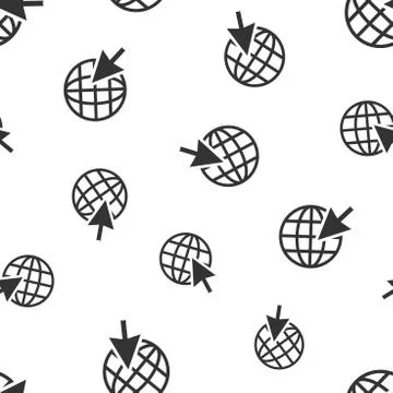 Go to web seamless pattern background icon. Business flat vector illustration Illustrazione stock