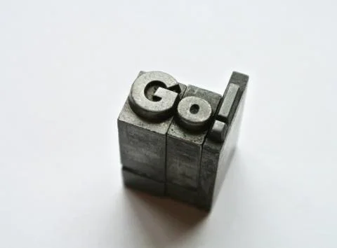 Go word composed with lead typography Stock Photos