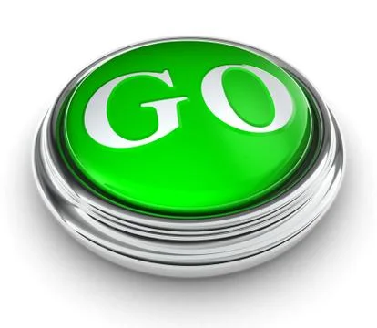 Go word on green button Stock Illustration