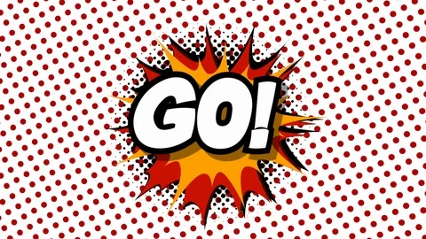 Go - word in speech balloon in comic style animation Stock Footage 88283202