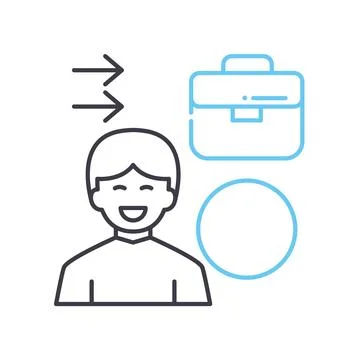 Go to work line icon, outline symbol, vector illustration, concept sign Stock Illustration