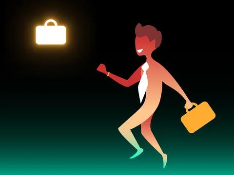 Go to work. Vector composition in gradient style Stock Illustration