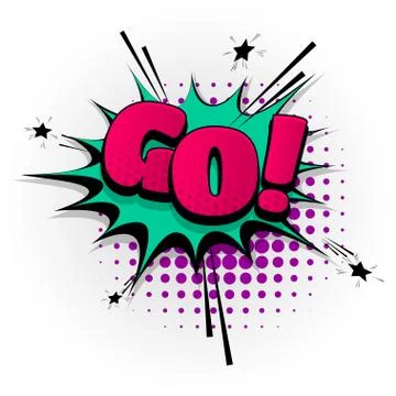 Go yes comic book text pop art Stock Illustration