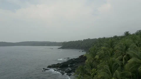 Goa beach drone view 스톡 동영상 208954622