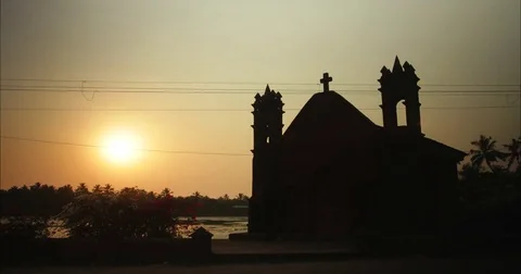 Goa Church Time Lapse Stock Footage 73001206