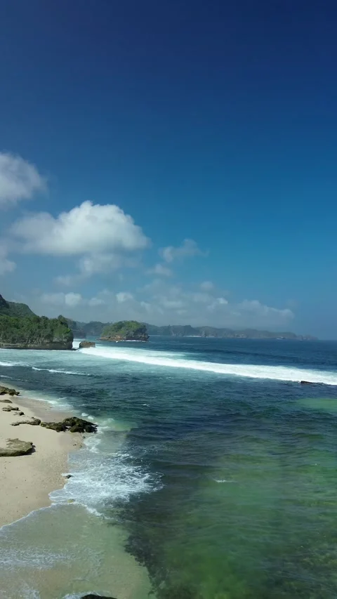 Goa Cina Beach Vertical View Ocean Panorama August 4 2026 Stock-Footage 342403911