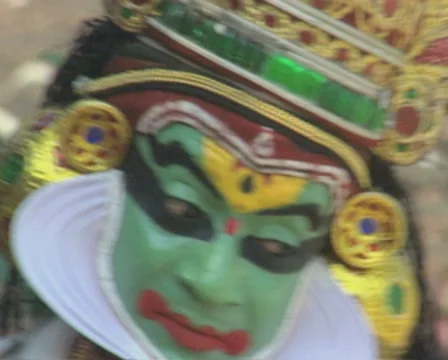 Goa / Cochin Kathakali Dancer performing close up Stock Footage
