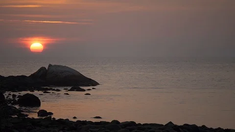 GOA, India - the sun sets over the Arabian sea Video stock 88065344