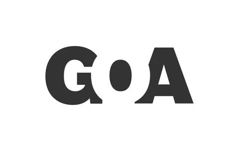 GOA logo design. Initial letter G O A bold font style for tech startups, co.. Illustrazione stock