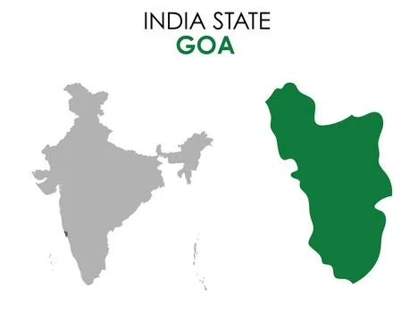 Goa map of Indian state. Goa map vector illustration. Goa vector map on whi.. Stock-Illustration