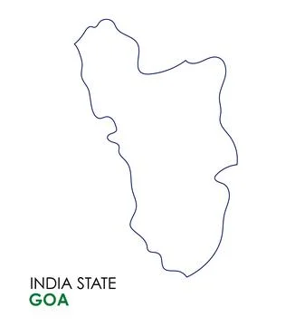 Goa map of Indian state. Goa map vector illustration. Goa vector map on whi.. Stock Illustration