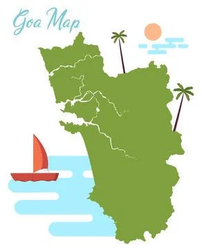 Goa map vector design Illustrazione stock