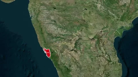 Goa State Map Animation, Zoom in Effect ... | Stock Video | Pond5
