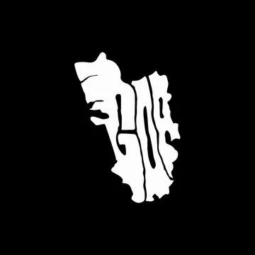 Goa typo map Stock Illustration