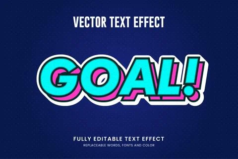 Goal 3D Editable Vector Text Effect Stock Illustration