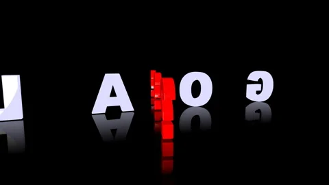 GOAL 3D Typography with Red Question Marks and Reflective Effect Stock Footage 345535941