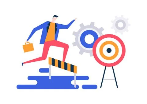 Goal achievement - colorful flat design style illustration Stock Illustration