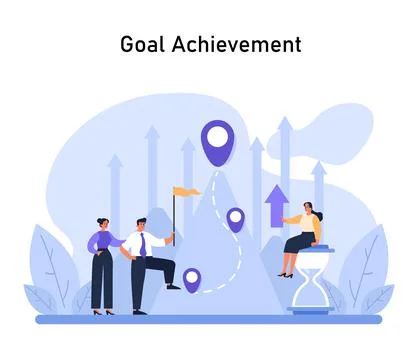 Goal Achievement concept. Flat vector illustration. 库存插图