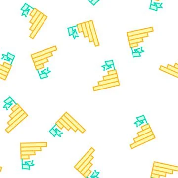 Goal achievement vector seamless pattern line 库存插图
